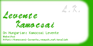 levente kamocsai business card